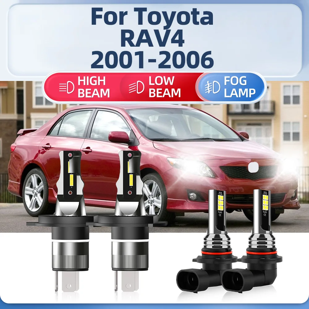 

40000LM H4 LED Canbus Car Headlight 240W Auto Lamps 6000K 12V Fog Lights Bulbs For Toyota RAV4 2001 2002 2003 2004 2005 2006