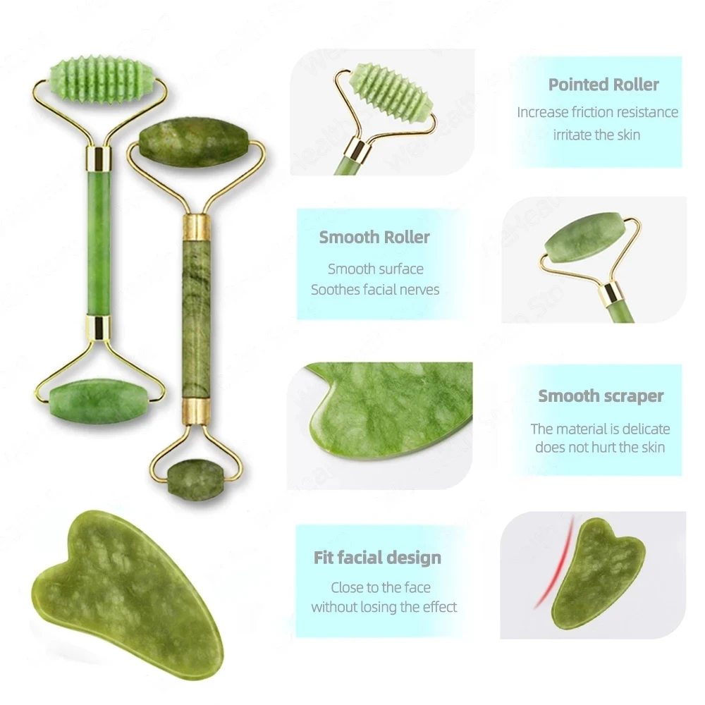 Gua Sha Face Massager Roller Jade Store Scraper Roller Massage for Facial Gouache Lift Body Slimming Guasha Neck Skin Care Tools 4