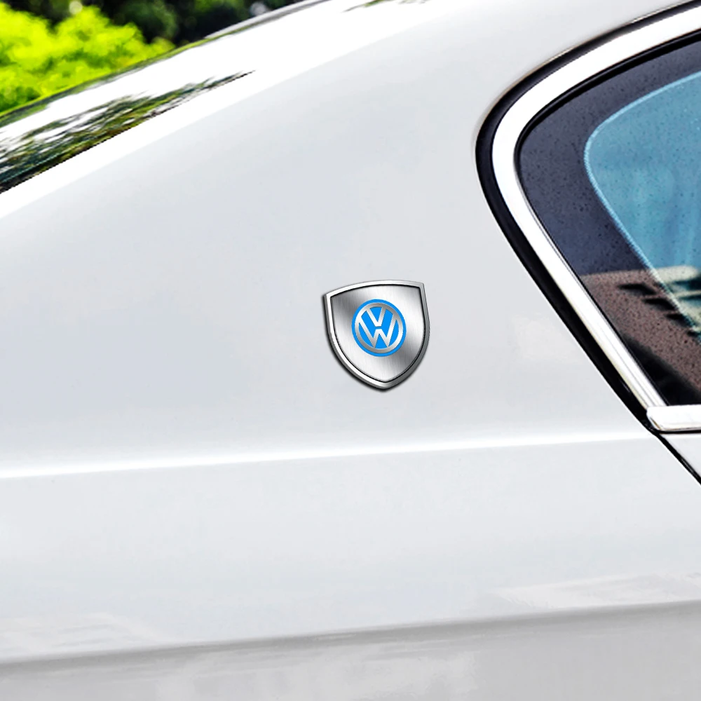 폭스바겐 VW 골프 7 폴로 티구안 제타 mk6 투란 파사트 보라, 3D 메탈 쉴드 로고, 자동차 펜더 사이드 테일 바디 스티커, 1 개, 2 개
