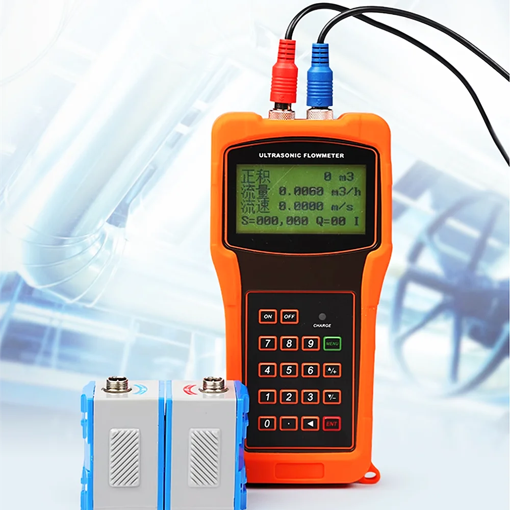 

TUF-2000H Digital Ultrasonic Flow Meter Handheld Ultrasonic Flowmeter With TM-1 Transducer DN50-700mm Temperature Range -30-90℃