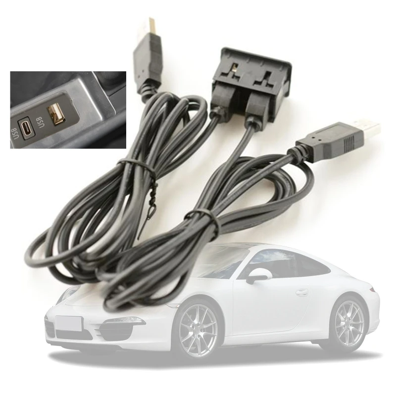 

Car Flush Mount USB Port Panel Auto Boat Type-C Extension Cable for Phones