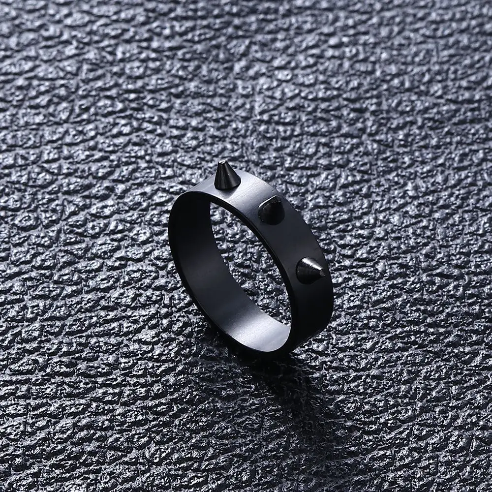 Stainless Steel Ring 1PC Gothic Punk Self-defense Metal 3 Thorn Spiked Jewelry