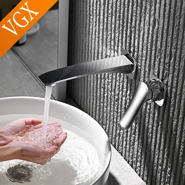 VGX ปกปิดห้องน้ําก๊อกน้ําตลับหมึกฝังอ่างล้างหน้าก๊อกน้ํา Gourmet อ่างล้างหน้า Tapware ร้อนน้ําเย็นแตะทองเหลือง 3