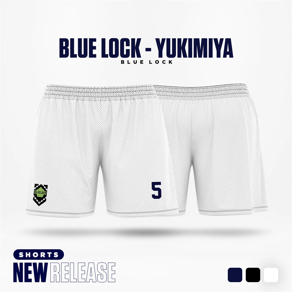 Blue Lock Men Shorts White Cartoon Anime Jersey Women Shorts Summer Casual New Fashion Sport Pants Children Bottom Dust Proof