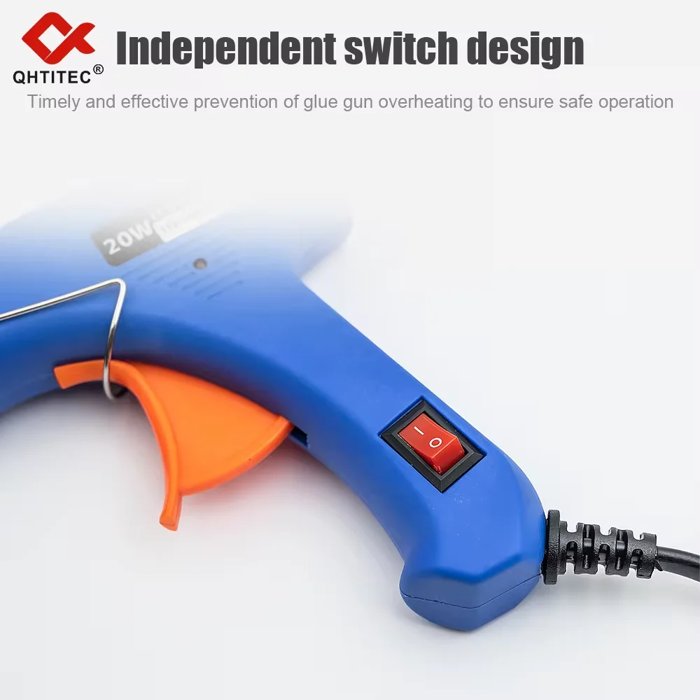 JCD 20W Hot Melt Glue Gun DIY Mini Household Industrial Guns Heat Temperature Electric Repair Tool with 20Pcs 7mm Glue Sticks 4