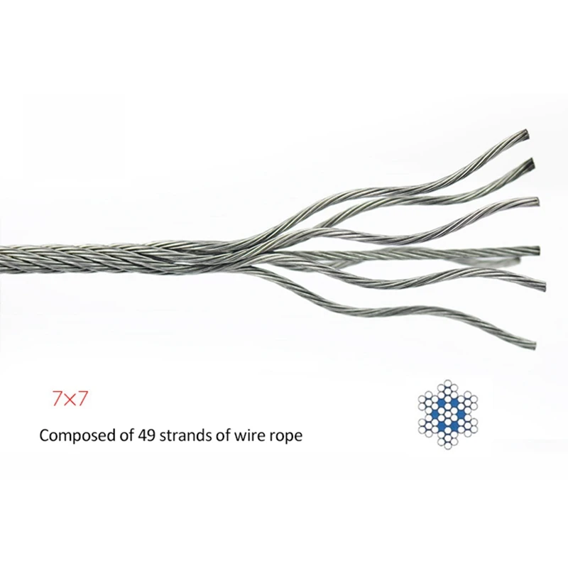1.5Mm Diameter 7X7 Structure Of 304 Stainless Steel Wire Rope Alambra Cable Softer Fishing Lifting Electric Cable Rope