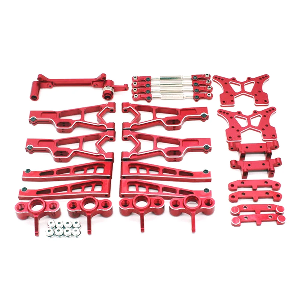 Metal Suspension Arm Steering Knuckle Link Rod Set for JLB Racing CHEETAH 11101 21101 J3 Speed 1/10 RC Car Upgrade Parts