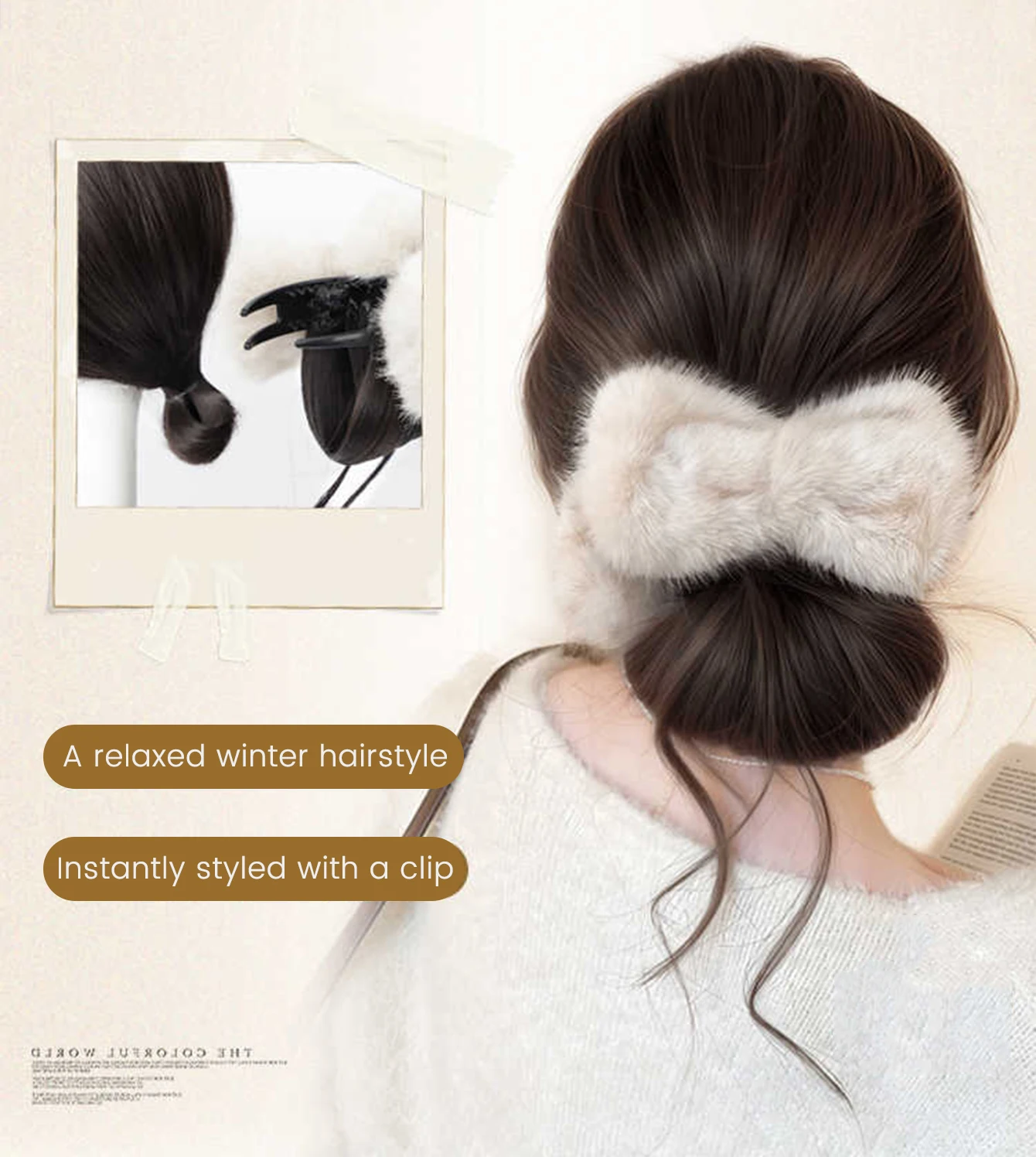 Synthetic Hair Claw Clip for Women Winter Back Chignon