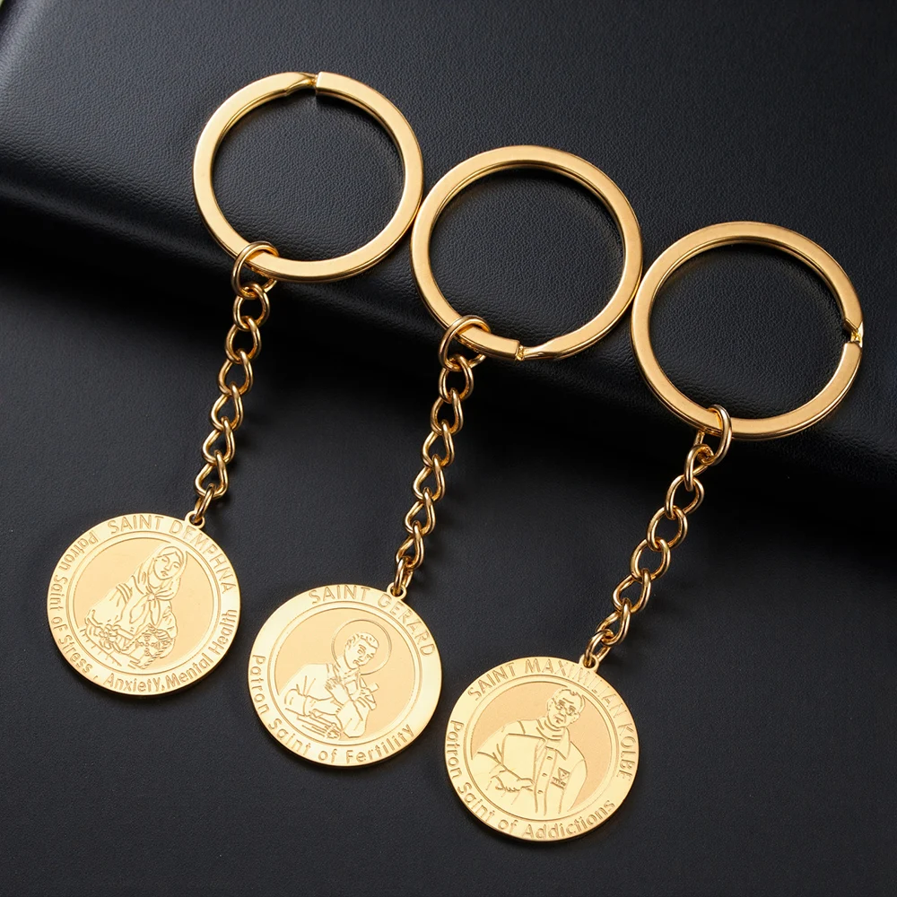 Dawapara Schutzpatron Geschenke St. Dymphe Gerard Katholizismus Halskette Edelstahl Religiöser Anhänger Beten für uns Schmuck – Detail 8