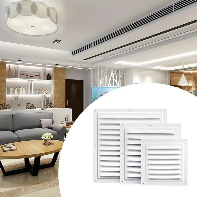 Air Vent Grille ฝาครอบระบายอากาศหน้าต่างโลหะ Square Vent แมลงหน้าจออลูมิเนียมเครื่องทําความร้อน Cooling Grille COVER 1