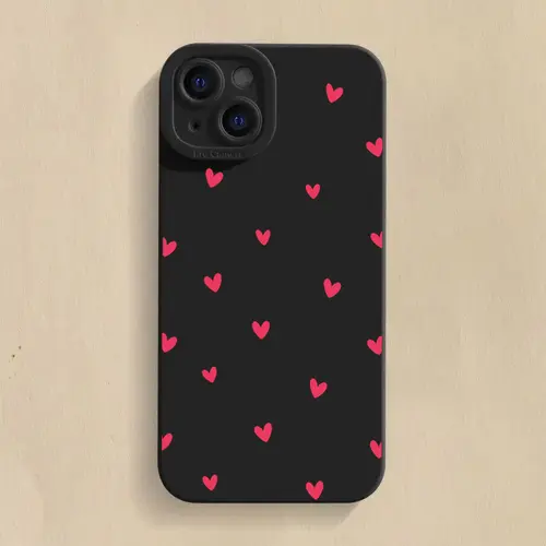 Black Love Heart Phone Case For iPhone 17 16 14 15 13 12 11 Pro Max X XR XS 7 8 15 16 Plus SE Shockproof Silicone Soft Cover - Image 12