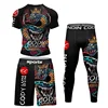 New Rashguard For Men Jiu Jitsu MMA T-shirt+Pant Set Brazilian Grappling Bjj Gi Boxing Rash Guard MMA Shorts Boxeo Fight Jerseys 3