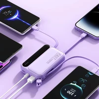 Lenovo New 50000mAh Capacity Power Bank Fast Charging Mini 4 Cables Portable External Battery Type C For iPhone Samsung Android 6