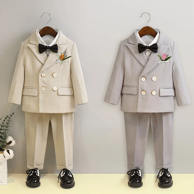 Baby Boys 1 Year Luxurious Birthday Dress Kids New Year Beaufitul Photograph Suit Children Formal Wedding Performance Tuxedo Set