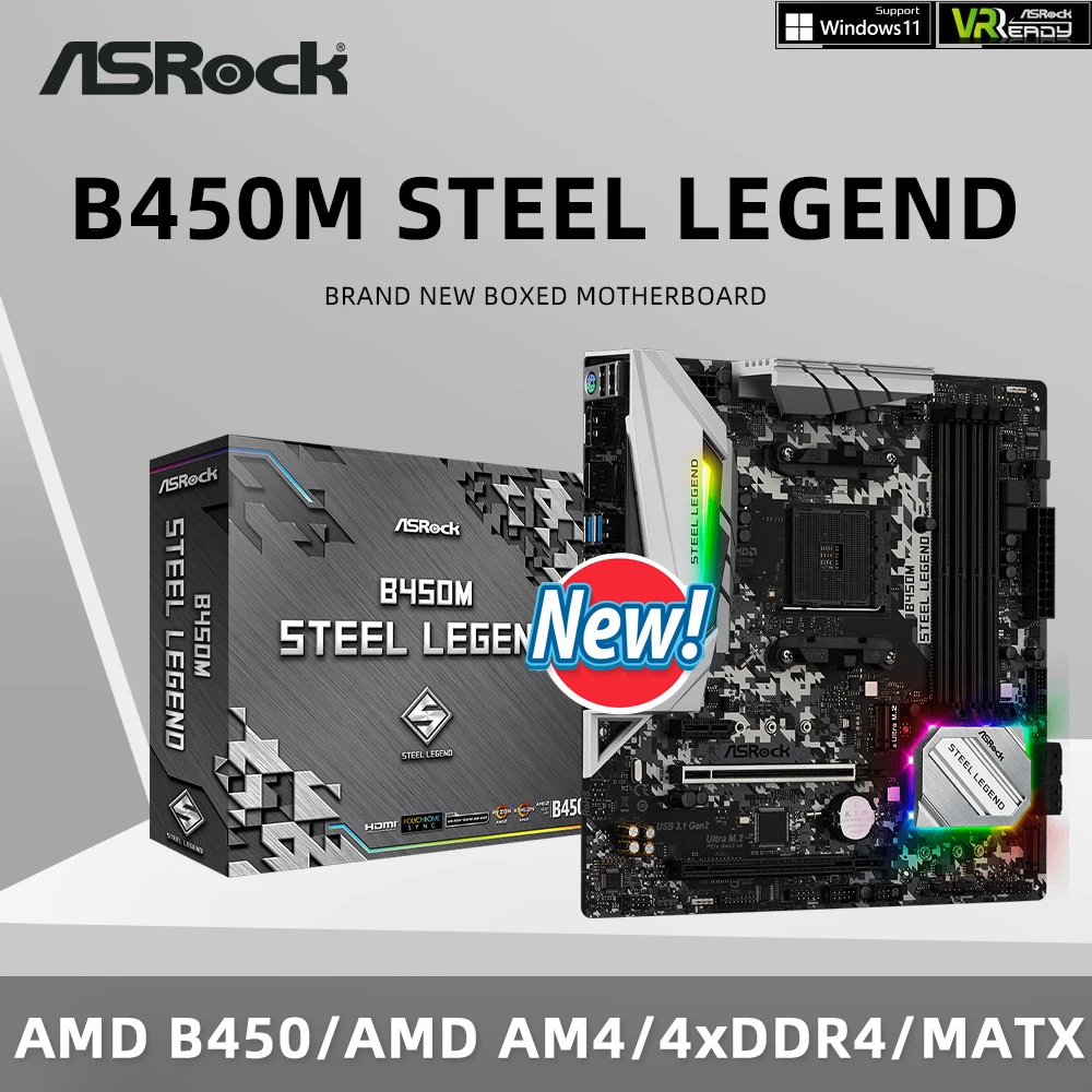 B450m Steel Legend B450m Rtx 3070 Motherboard Asrock Steel Legend