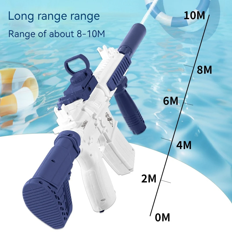 Electric Water Gun M416 Shooting Toy 280ML Shoot Beach Outdoor Fun Toy Children Boy Girl Adults Gift With Expanding Storage Tank 5