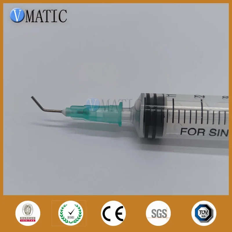 100 Pieces 21G 45 Degree Bent 0.5'' Glue Dispensing Needle Bayonet Type Needles 1/2 Inch