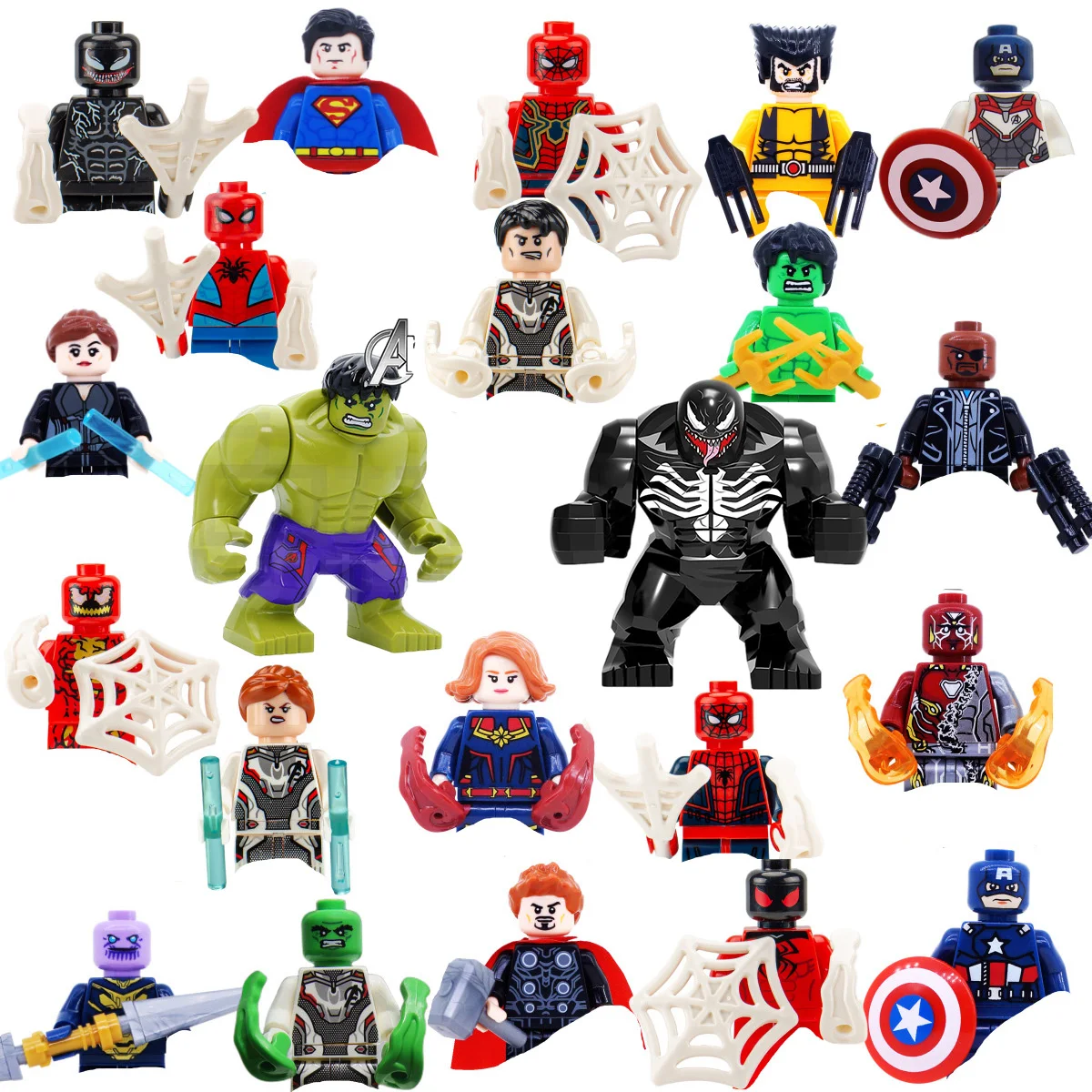 Marvel Mini Blocks, Superhero Series, Spider Man, Iron Man, Venom, Hulk, Deadpool, City Gifts Toy Regali Di Compleanno