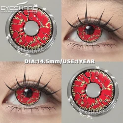 EYESHARE Cosplay White Contact Lenses - Colored Anime Eye Makeup for Halloween Accessories (CRACK - RED)