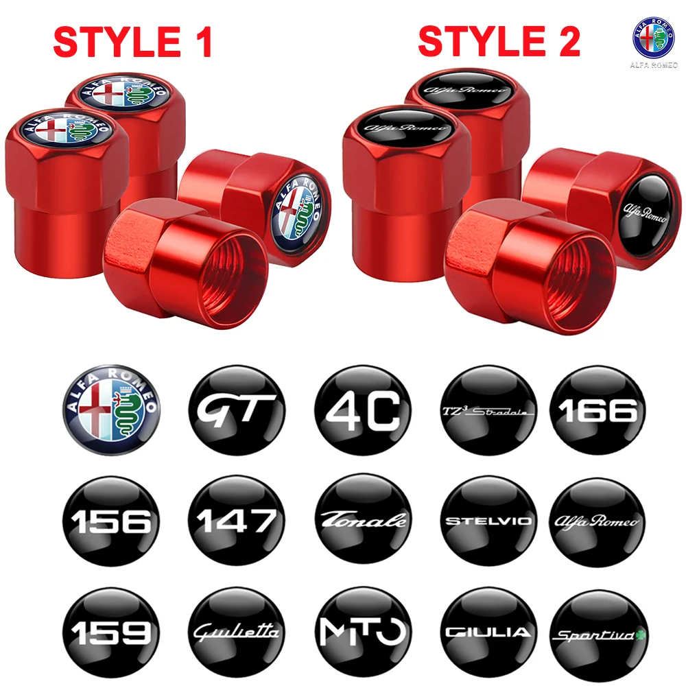4PCS Stylish Car Tire Valve Caps Dust Covers - Premium Car Accessories