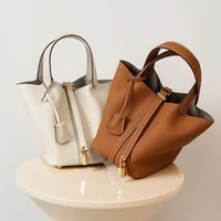 Sac seau en cuir véritable UNBOUND pour femme, en cuir de vachette pleine fleur Togo, sac à main de luxe pour mariage, sac fourre-tout minimaliste, élégant, pour les trajets quotidiens, nouveauté 4