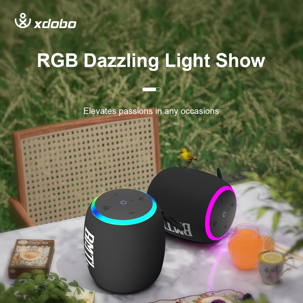 Xdobo-bmtl Mini Alto-falante Portátil Tws Bluetooth 5.3 Player ao ar Livre com Baixo Equilibrado Ipx7 à Prova Dágua Modo Led para Todo o Telefone 15w - Image 3
