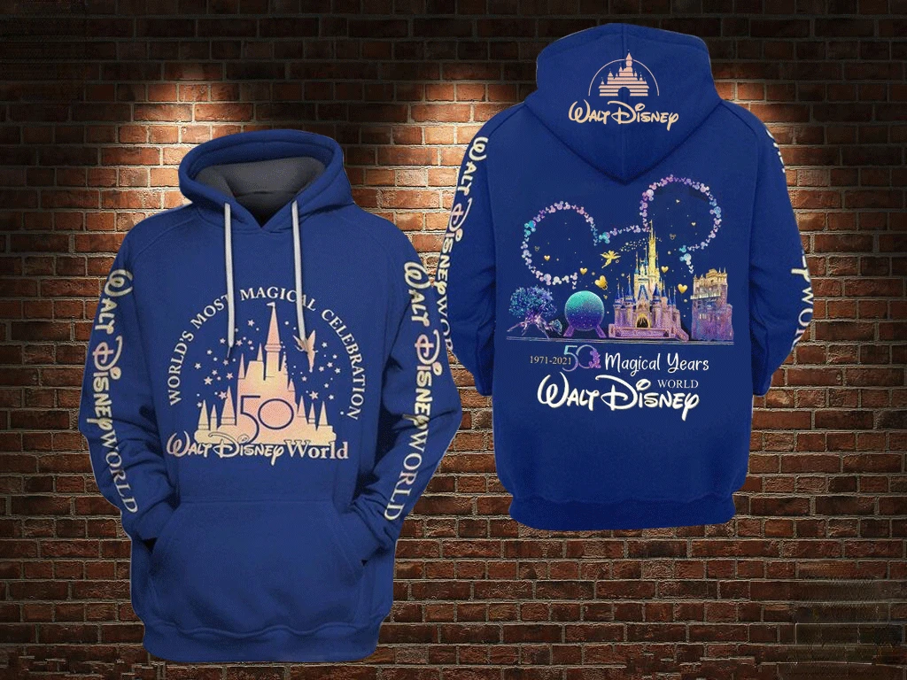 

BEST WDW 50th Anniversary Dates Cartoons Disney 3D Hoodie#004