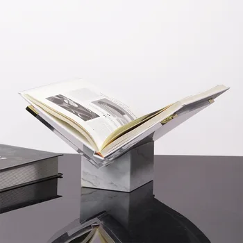 Organizzatore da scrivania in marmo acrilico, portariviste e portariviste per decorazioni per l'home office, portariviste e per giornali, decorazioni in acrilico
