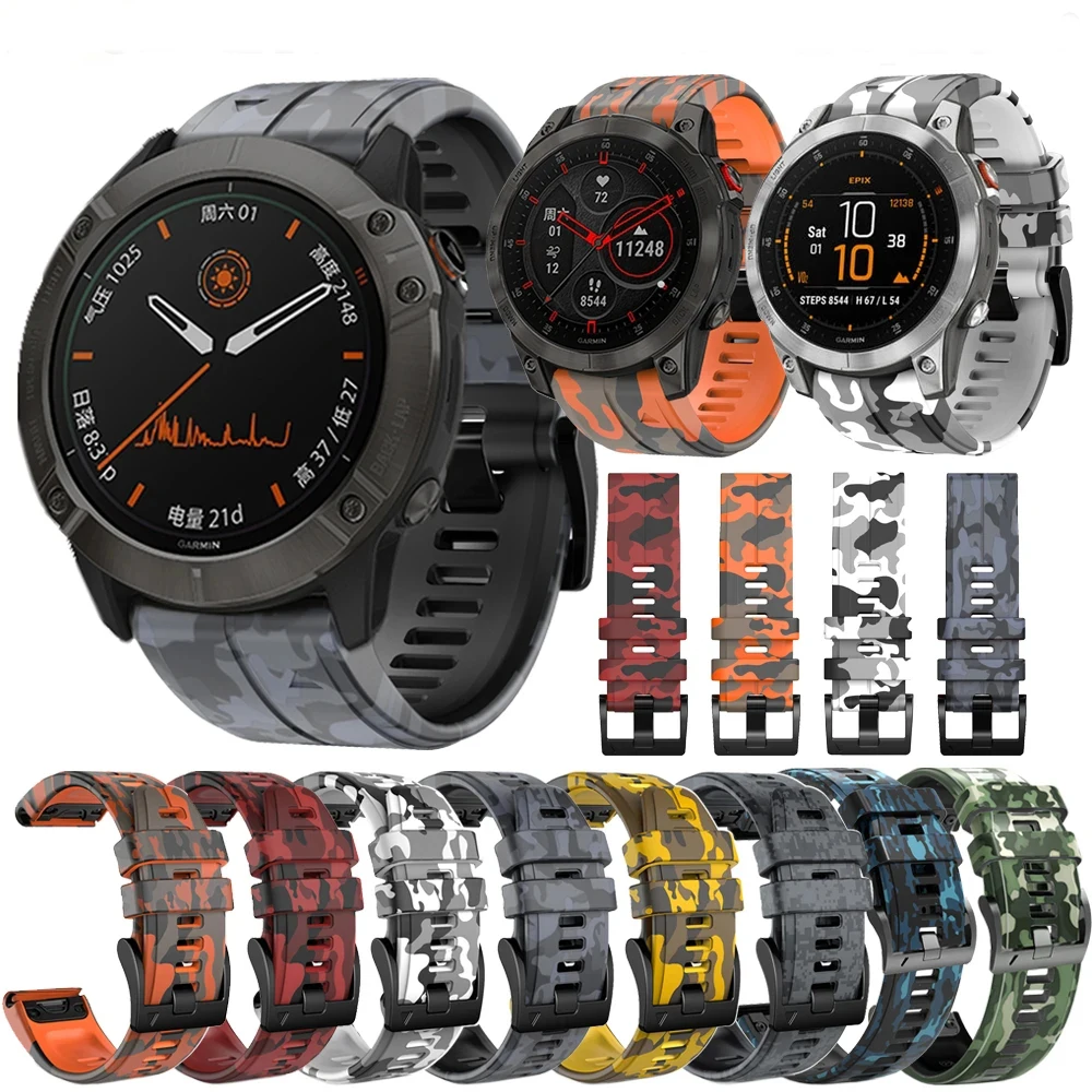 

22mm 26mm Silicone Strap For Garmin Fenix 7X 7 6X 6 Pro Fenix 5X 5Plus Quick Release Wristband Forerunner 955 945 Smart Bracelet