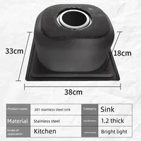 อ่างล้างจานสแตนเลสแบบช่องเดียว อ่างล้างผัก อ่างล้างจานขนาดกะทัดรัดสำหรับใช้ในครัวเรือน 2