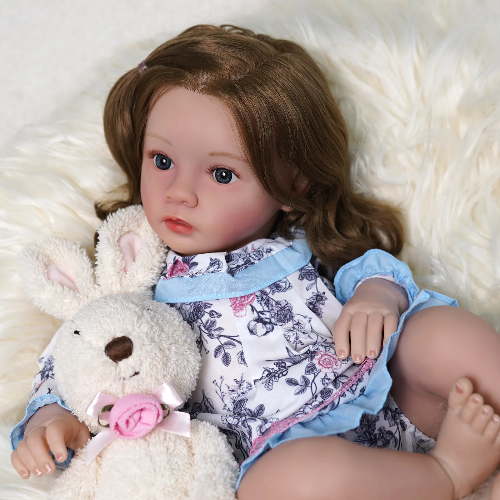  Pinky Reborn 50cm Reborn Baby Doll 20inch Newborn Toddler Real  Soft Touch Ma with Hand-Drawing Hair Handmade Doll : Toys & Games