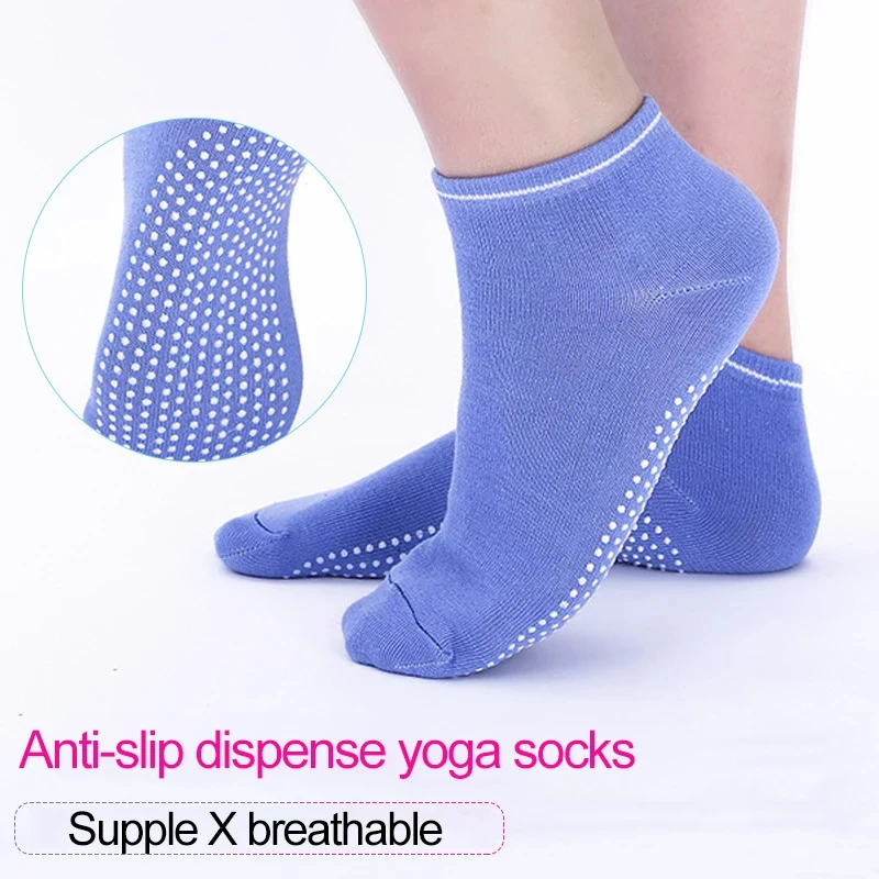 1 Pair Cotton Yoga Socks Women Ladies Anti Slip Silicone Gym Pilates Ballet Socks Fitness Sport Dance Sock Breathable Elasticity