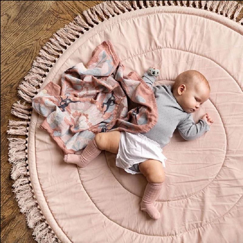 Tappeto per bambini Tappeto in morbido cotone per tappetino da gioco Tappeto per gattonare Coperta Cuscino per attività a terra