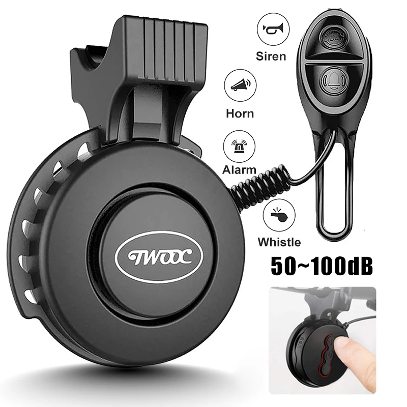 Bicycle Horn USB Rechargeable Bicycle Motorcycle Electric Bell 4 Modes Mountain Road Cycling Anti-theft Alarm
