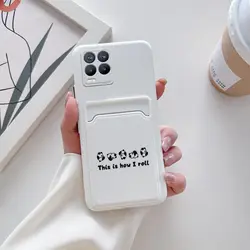 Cartoon Card Slot Holder Wallet Phone Case with Back Cover - Realme 9i 4G (White Panda)