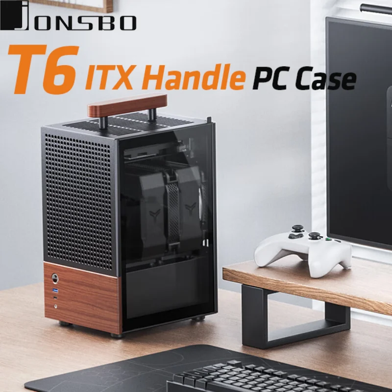 JONSBO T6 ITX Chassis Computer Case 3mm Aluminum Alloy 8mm North America Walnut Wood MINI PC pc case pc chassis mini itx desktop case