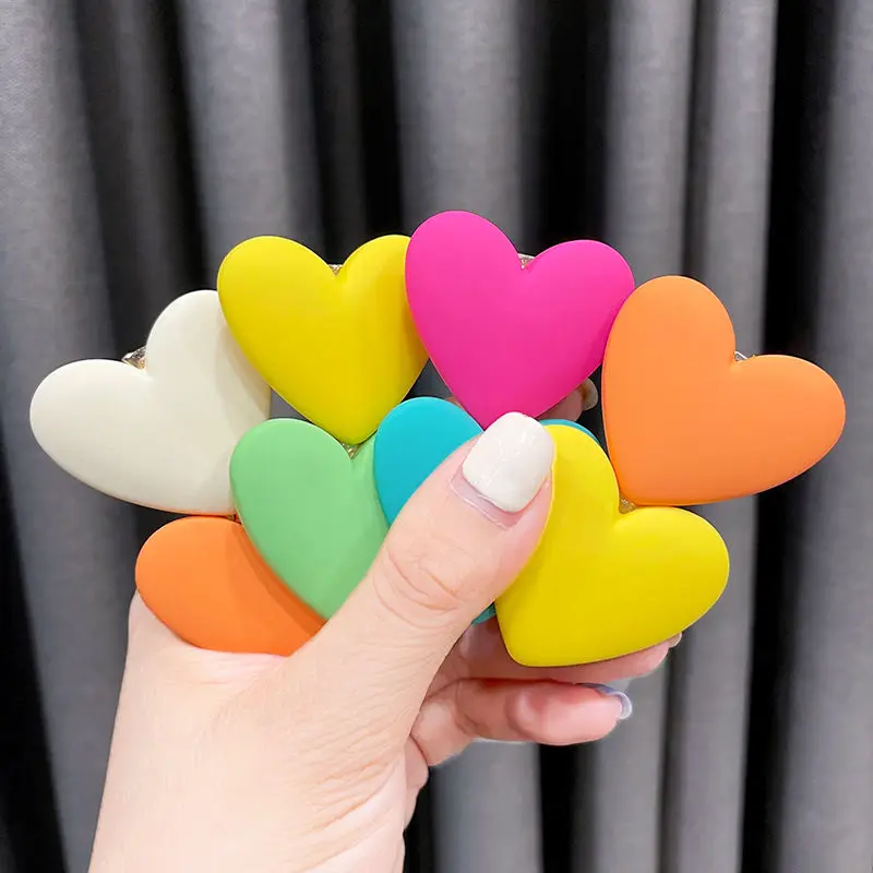 

Женский комплект аксессуаров для волос, яркие однотонные милые заколки для волос в стиле преппи, летние украшения, Y2k