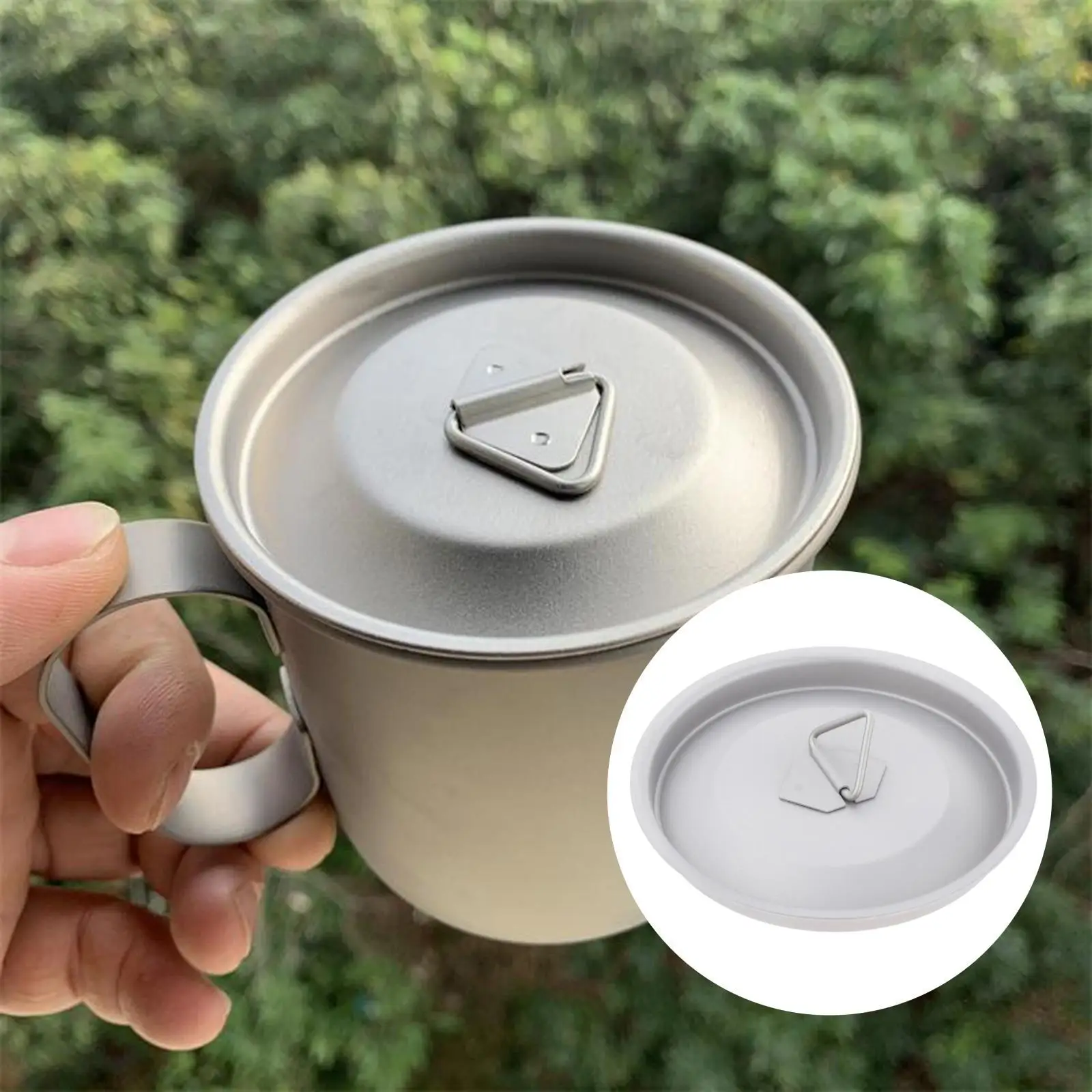 Ultralight Pure Titanium Mug Lid Cup Cover with Handle, Diameter, for Outdoor Camping Picnic Backpacking 89-95mm