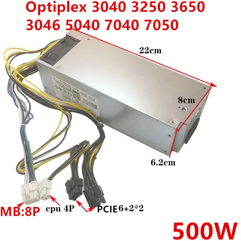 Nuovo Alimentatore Per Dell Optiplex 3040 3250 3650 3046 5040 7040 7050 8Pin 500W Alimentatore L180Es-00 H240Em-00 B240Nm-00 Ac240Am-00