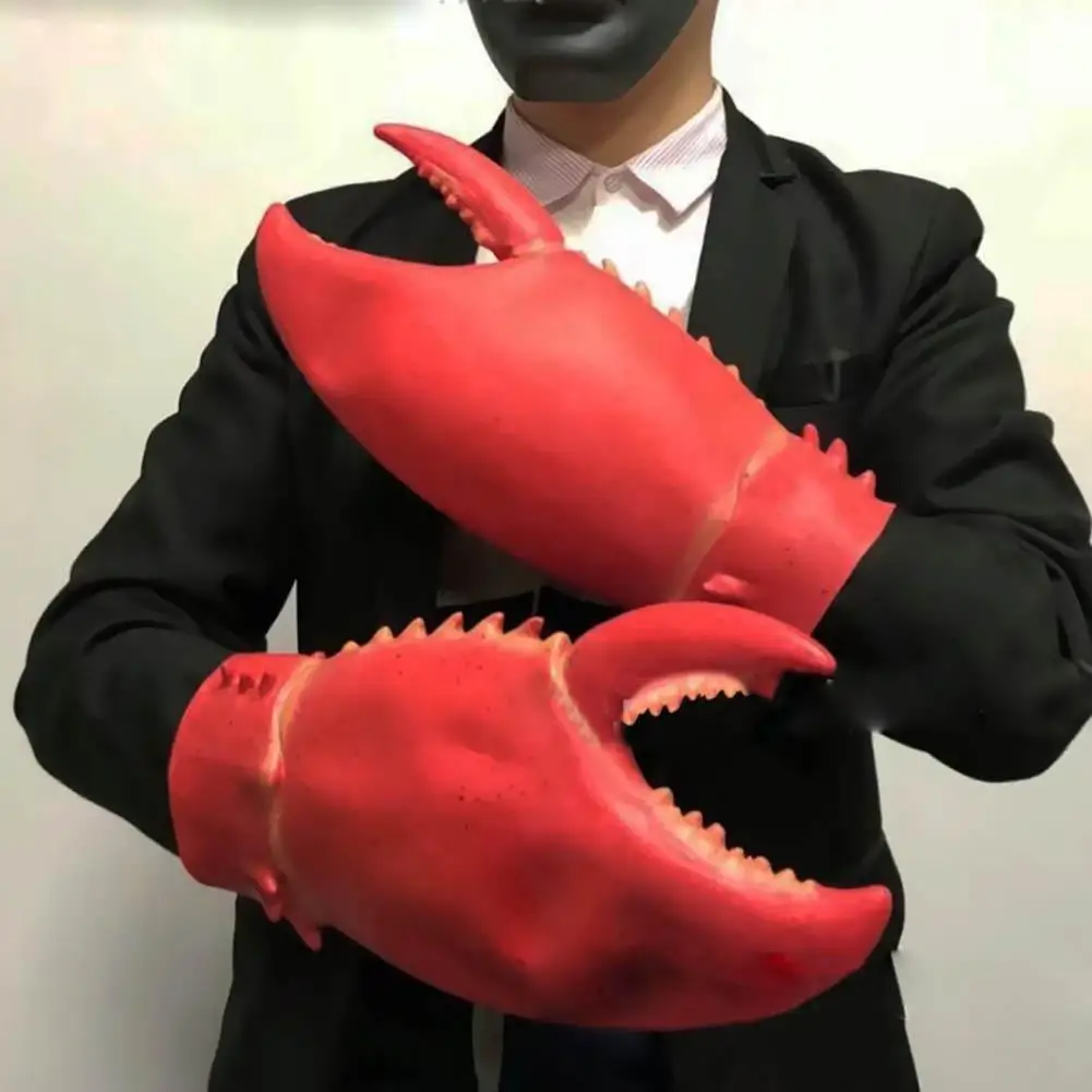 Crab Lobster Claws Gloves 1 Pair Cosplay Funny Party Latex Novelty Toy crab lobster gloves