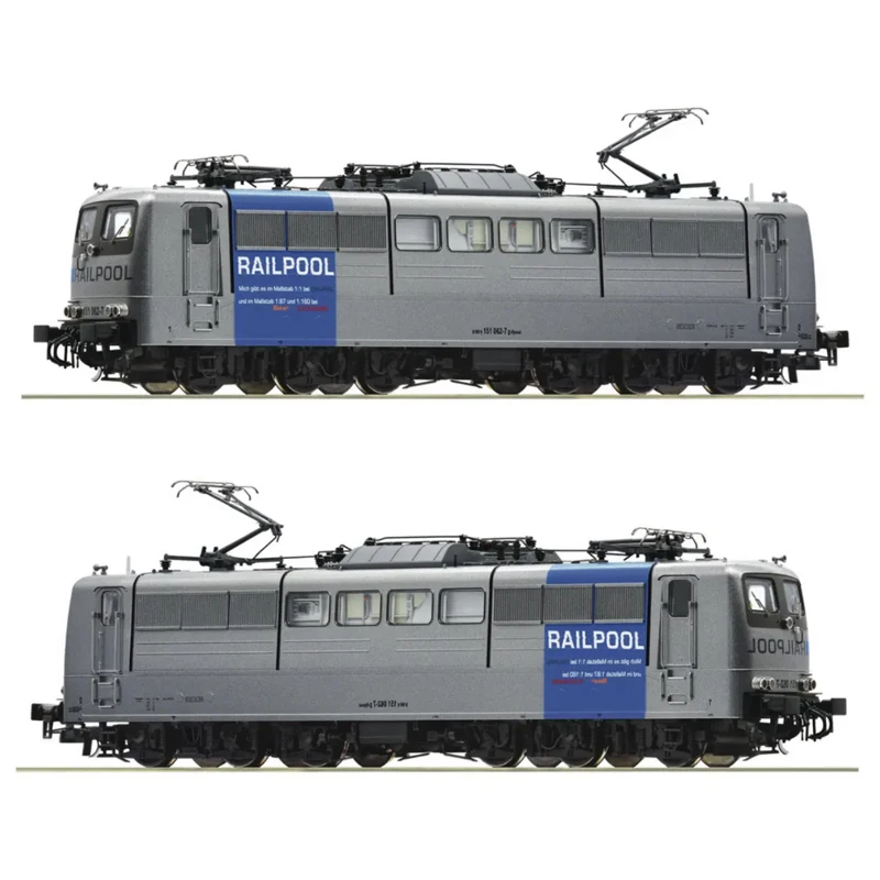 ROCO Train Model 1:87 HO Br151 Railpool Electric Car Simulation and Sound Effect Version 73406/73407 Gray Electric Toy Train