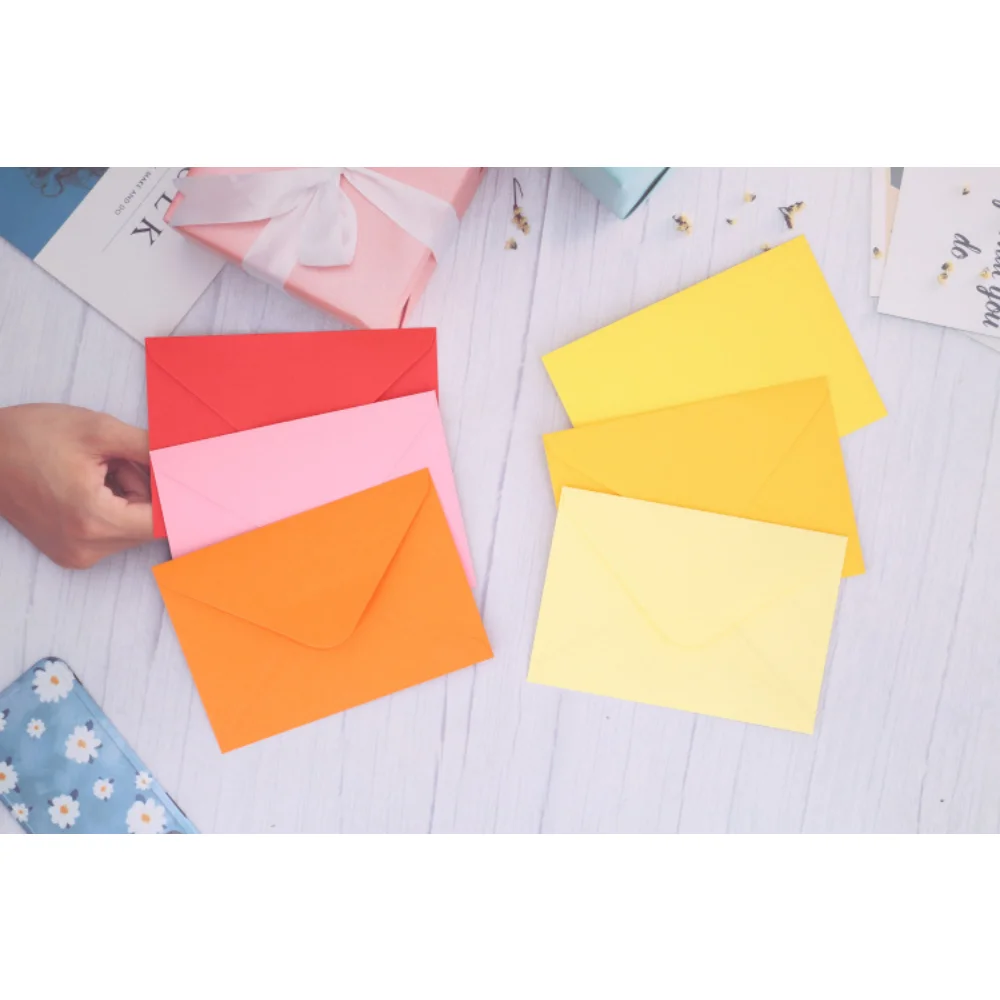 16x11cm Colorful Paper Envelopes for Gift Cute Wedding Invitation Scrapbooking Red Kraft Black Purple Color