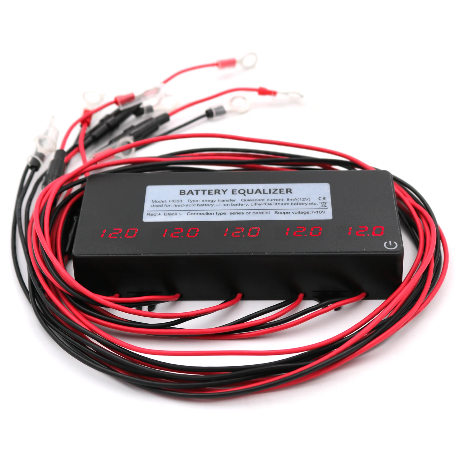 Battery Equalizer Touch Switch 5X 12V Batteries 10A 60V Current Active Voltage Balancer Li li-ion Lead Acid