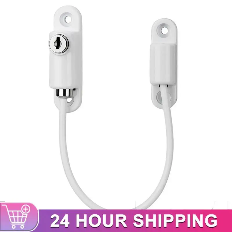 Set Window Door Cable Restrictor Ventilator Baby Kids Child Safety Security Chain Lock Kits Stainless Steel