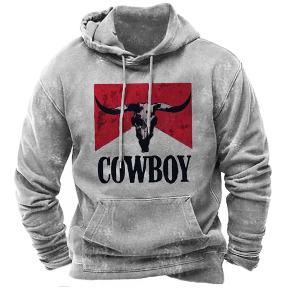 Nueva sudadera con capucha para hombre, sudadera con capucha con estampado de vaquero en 3D, camisetas de gran tamaño para hombre, ropa holgada vintage de Yellowstone para hombre