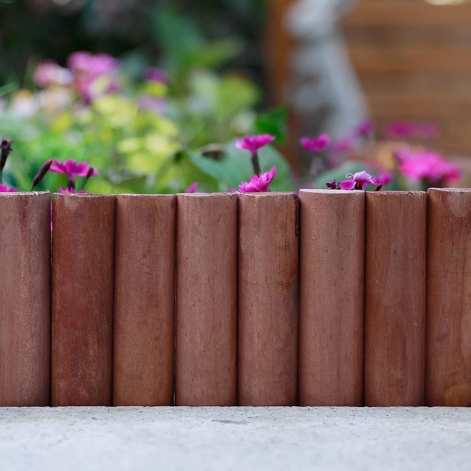 Wooden Short Fence Outdoor Landscape Edge Flexible Decorative border - Tree fence - Spring garden and yard maintenance 4