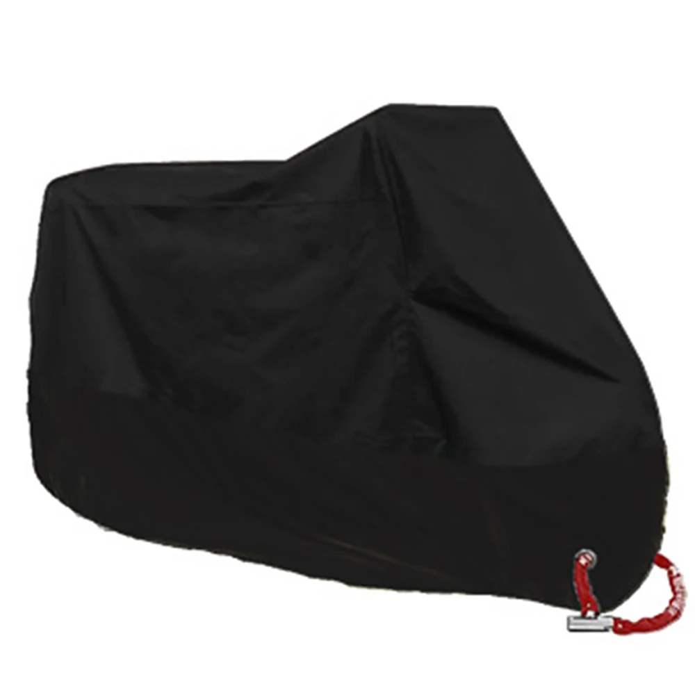 190t Material Black Motorcycle Cover Outdoor Uv Protector All Season
