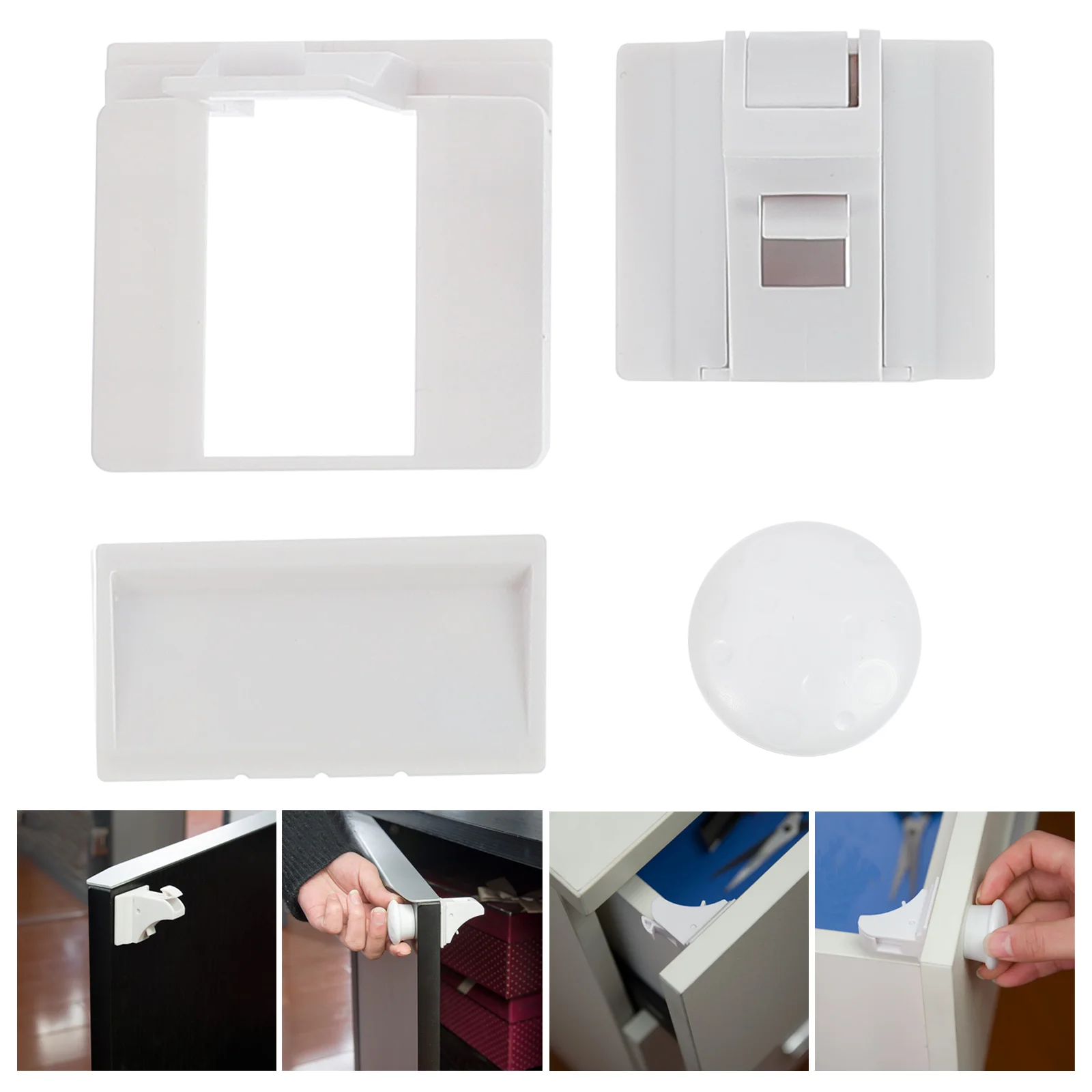 

10 Pcs Child Lock Hidden Magnetic Drawer Cupboard Locks for Children Cabinet Invisible