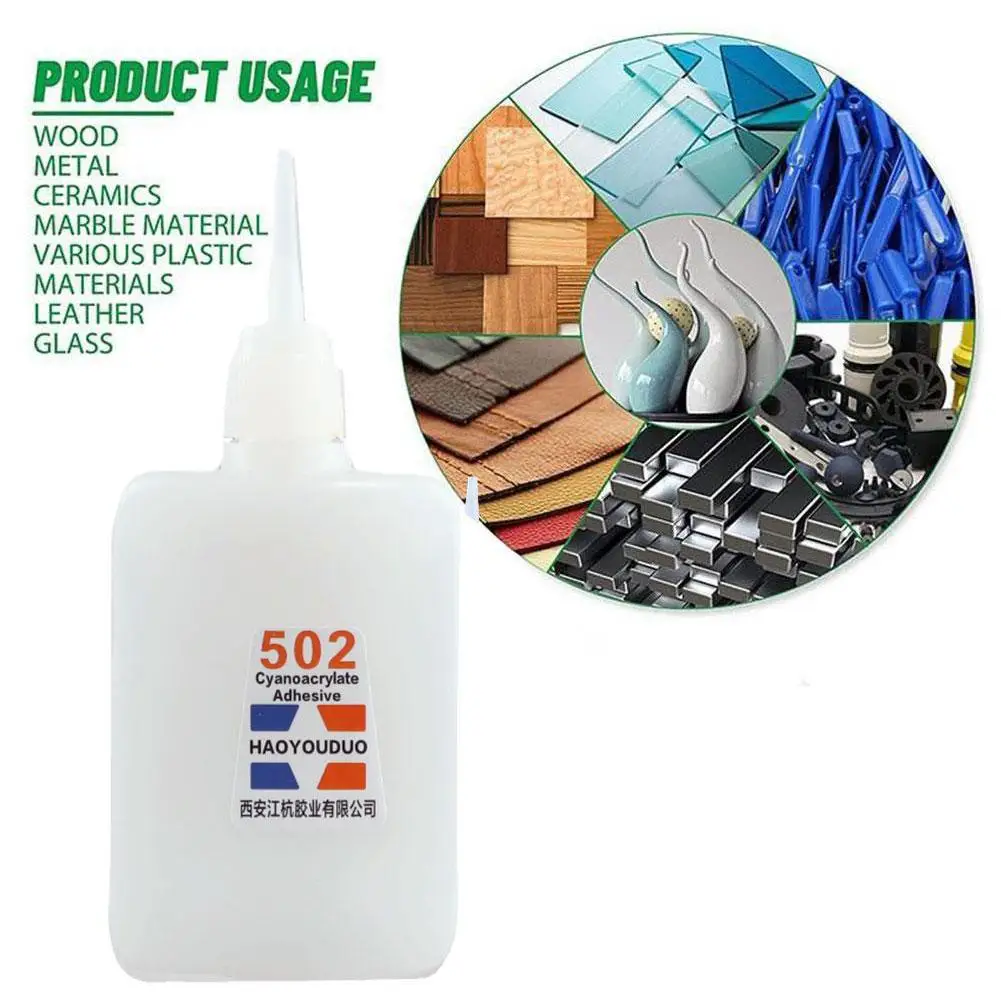 40Ml 502 Superlijm Instant Snel Droog Cyanoacrylaat Rubber Bond Lijm Snel Sterke Kantoorbenodigdheden Lederen Lijm Met M5c3