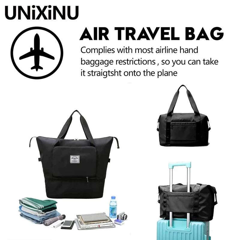 Foldable Carry On Travel Duffle Bag Nylon Waterproof Sports Gym Tote Bags for Women Storage Luggage Handbag travel bags,duffel bag